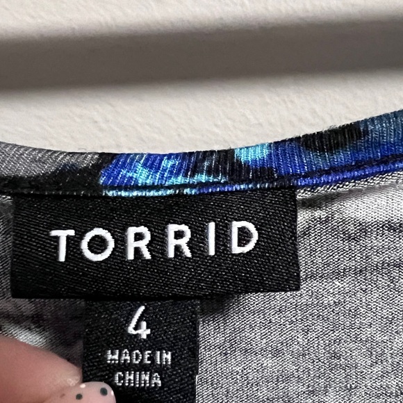 Torrid Womens Black Floral Button Front Scoop Neck 3/4 Sleeves Dress Size 4X - Picture 9 of 10